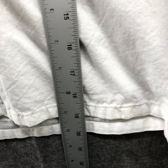 Everlane Way Short Shirt Womens M White Long Sleeve Silky Cotton Button Down - Picture 8 of 8